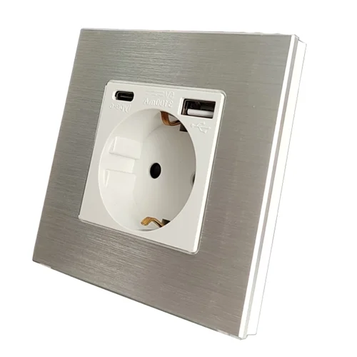 پریز برق شارژر type-C و USB آلومینیوم livolo